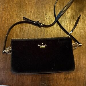 Kate Spade Black Velvet Shoulder Bag